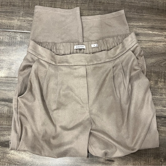 Aritzia Babaton Cohen Tan Suede Pants - Picture 3 of 8
